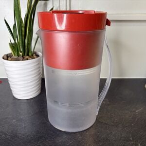 Mr. Coffee Iced Tea Maker TM1.5  Replacement 2 QT Pitcher W/ Red Lid/Brew Basket